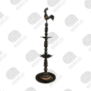 Brass Oxidised Oil Lamp