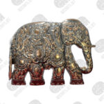 Oxidised Carved Elephant Wall Hanger