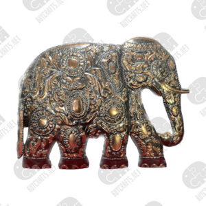 Oxidised Carved Elephant Wall Hanger