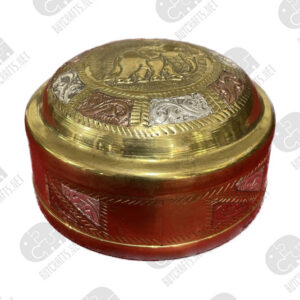 Silver And Copper Inlaid Brass Multi Purpose Box